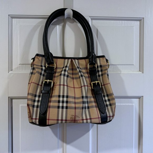 Burberry Handbags - Burberry Beige Haymarket Check Coated Canvas bag